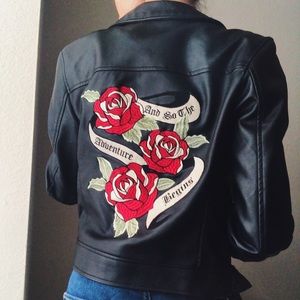 faux leather moto jacket ✨